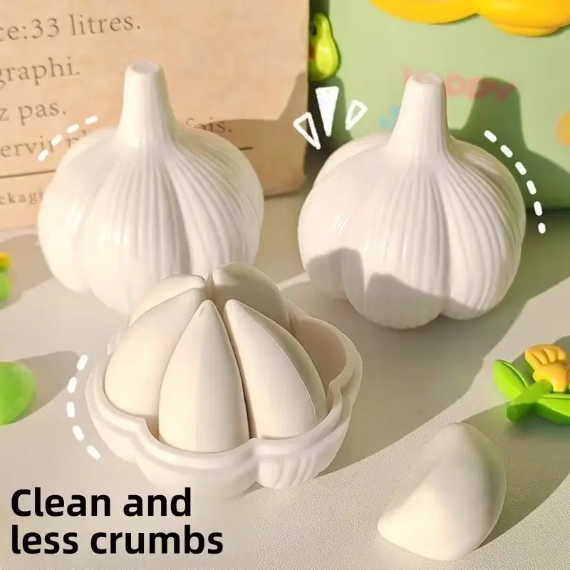 Funny Garlic-Shaped Eraser with Storage Box, High-Quality Vinyl Eraser for School & Office, Creative Gift for Students & Adults