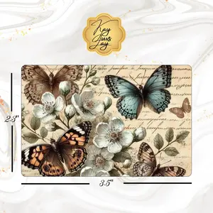 Boho Butterfly Artwork Sublimated Cream Refrigerator Magnet - Lightweight Magnetic Home Decor, Kitchen Decoration Accessory
