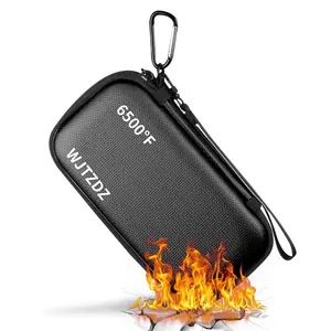 6500°F Fire-Resistant Hard Protective Travel Case,Waterproof Electronic Organizer for Anker/Jackery/RAVPower Power Bank with Fireproof Zipper,Shockproof EVA Carrying Case for Cell Phones/Earbuds
