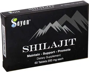 Sayan Pure Shilajit Genuine Black Resin Mineral Pitch Tablets