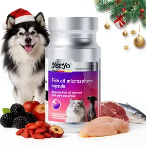 YEEYO Microsphere Deep Sea Fish Oil Capsules for Dogs & Cats - High Absorption Omega-3 Pet Supplement, Reduces Shedding, Relieves Dry Flaky Skin, Nourishes Glossy Fur, Slows Aging, 30 Easy-Feed Capsules