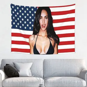 Megan Fox American 3x5Ft Flag Tapestry for Wall Hanging College Dorm Room Decor Outdoor Banner Decoration Cotton Decorative Light