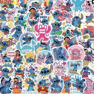 Collectible Disney Stitch Vinyl Stickers Set (50PCS), Eye-Catching Rainbow Patterns & Fun Phrases, Versatile Decor Decals Perfect For Teen & Kids Scrapbook And Laptop DIY Projects