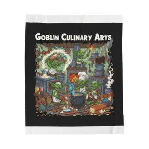 Goblin Culinary Arts Velveteen Plush Blanket - Cozy Decor, Gift for Gamers, Fantasy Art Throw, Unique Home Accents, Halloween Blanket