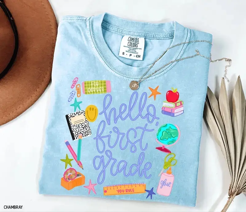 Hello Grade Comfort Colors T-Shirt - Grades Pre-K to 5th Grade!