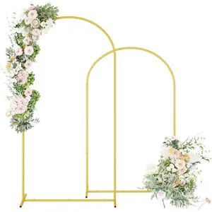 Arch Backdrop Stand Set of 2(7.2FT,6.0FT),Arch Kit for Weddings,Parties,Events,Climbing Plants,Baby Shower Photo Backdrops,Gold