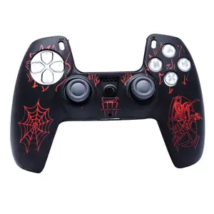 Ps5 Spider Web Handle Grip Cover, Anti-Slip Silicone Wireless Controller Skin Protector, Compatible with Ps5 Dualsense Joystick