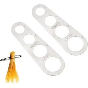 Stainless Steel Spaghetti Measure Tool 4 Serving Portion Control Cooking Gadgets for Noodles Pasta (2 Pack)