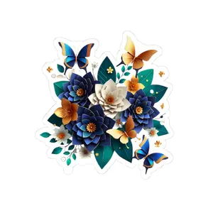 Funky Floral Stickers, Flower and Butterfly Sticker, Unique Laptop Decal, Boho Journal Decor, Cool Planner Accessories