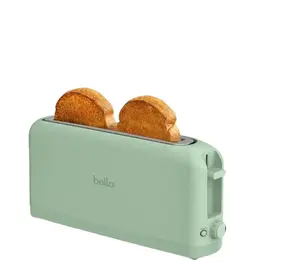 bella 2 Slice Slim Toaster, Fits-anywhere Kitchenware, 6 Setting Shade Control with Reheat & Cancel Buttons, Fits sourdough, 10” Long Slot, Anti Jam & Auto Shutoff, 900 Watt