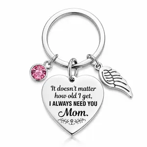 Cute  Keychain Gifts for  from Daughter Son, Mothers Day Birthday Valentines Christmas Gifts for Women, Stainless Steel Stocking Stuffers mom