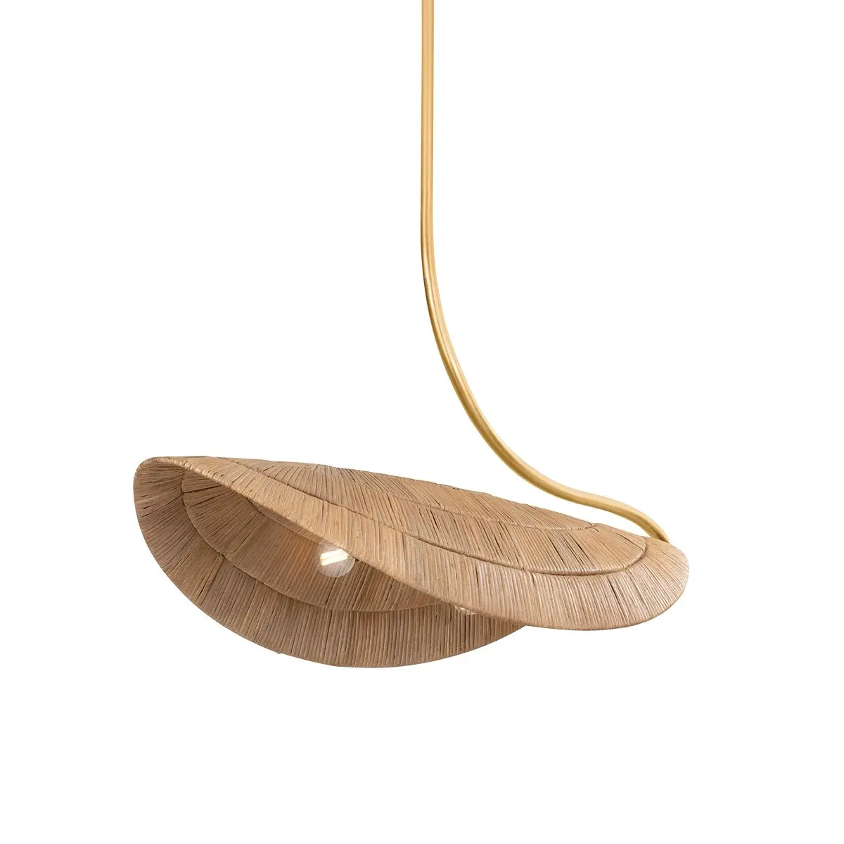 Medea 4-Light Handwoven Rattan Chandelier in Gold Leaf - Tropical Elegance for Dining & Living Rooms