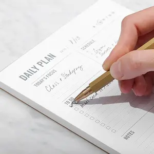 Daily Planner Notepad Planner with Hourly Schedule - Time Block Planning Pad, Desktop To Do List, Supplies - 6 x 9” - 50 Undated Sheets
