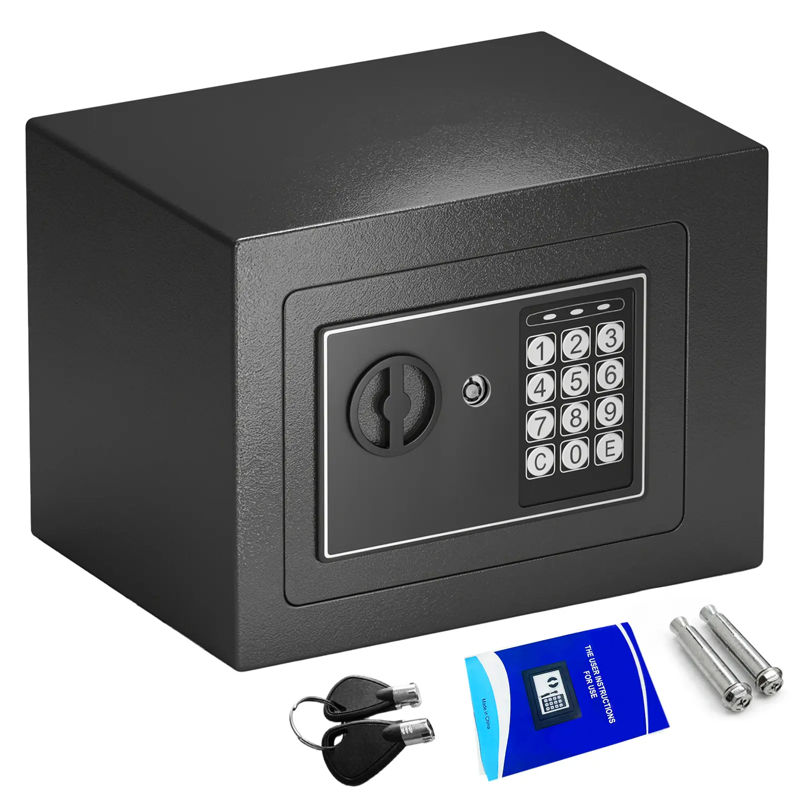 High Security Digital Safe Cabinet - Secure Storage Boxes with 20mm Steel Locking Bolts, Steel Bolts & Pry-Resistant Door Combo, Space-Saving Wall-Mountable Design for Cash, Jewelry Protection in Small Spaces