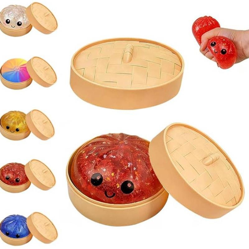 Expressive Big Dumpling Squishy - Blind Box, Mysecret Bun Fidget Toy, Soft TPR Material, Stress Relief, Unboxing Surprise, Random Style per Pack.Valentine's Day and Easter gifts, suitable for children to exchange gifts