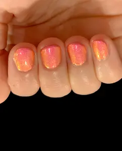 Feeling The Glow - Pink Red Orange Yellow shimmer"Glow Pop Nail Polish Collection" Multi-Color Shifting: Oil Slick /Polish Me Silly