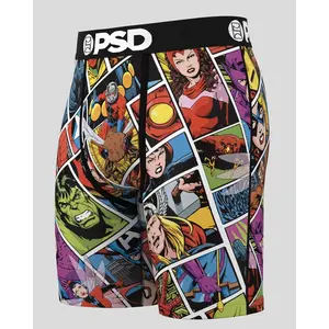PSD Mens Marvel - Comics Boxer Brief - Standard Length 7 Inch Inseam, Soft and Breathable Poly Blend Fabric