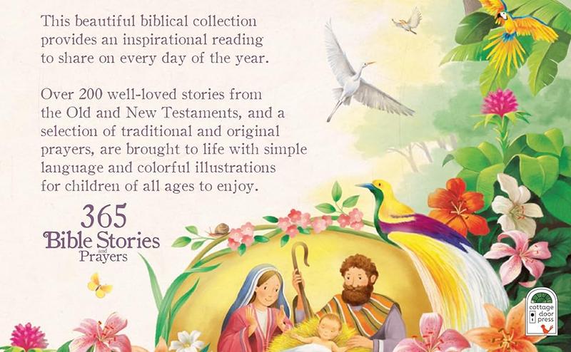 365 Bible Stories and Prayers Padded Treasury - Gift for Easter, Christmas, Communions, Baptism, Birthdays