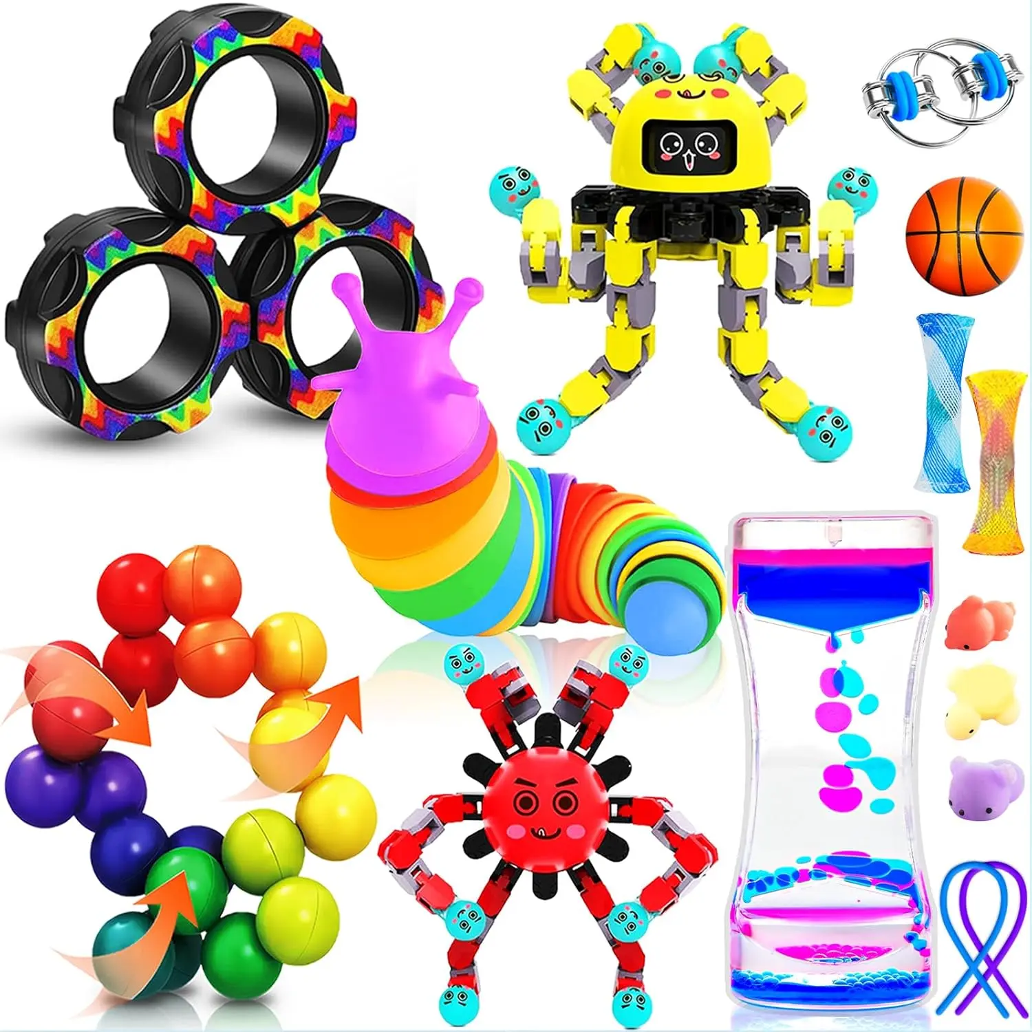 15Pack Fidget Toys Bulk for Adult Kids Sensory Autism Travel Must Have ADHD Autistic Figette Classroom Treasure Prize Box School Must Have Stress Anxiety Easter Basket Stuffers Gifts
