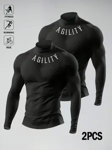 Men's Compression Turtleneck Shirt, Dark Horn Graphic Design, Long Sleeve Workout Top, Quick-Dry Fabric, Slim Fit for Gym & Active Wear