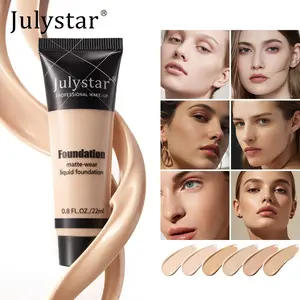 6-Color Matte Hydrating Moisturizing Foundation, Full Coverage Long-Lasting Liquid, Natural Smooth Finish, Oil-Control, Travel Size, Gift for Women, Hydrate