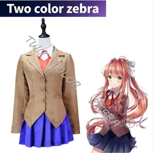 Doki Doki Literatur club Rollenspiel Kostüm Set Schuluniform Mädchen JK Uniform Halloween Pａｒｔｙ Cosplay Costume