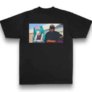 Easy E x Miku Graphic Tee – Anime x Hip Hop Crossover T-Shirt, Vintage Rap Aesthetic, Unisex Streetwear - Vintage Graphic Tee – Unisex S-3XL – Menswear & Womenswear – Streetwear Tops – Casual Cotton Crewneck Shortsleeve T-shirt