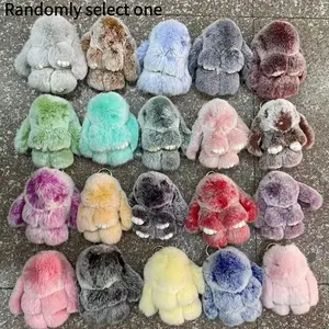 Cute Rabbit Design Hanging Decor, Cute Soft Keychains, 1 Count Random Color Plush Rabbit Pendant, Hanging Decor for Home, Bag, Car, Gift for Friends