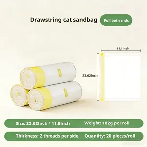 Durable Litter Liners for Self Cleaning Litter Box, Universal Fit, Leak Proof, Tear Resistant for Hassle-Free Pet Waste Cleanup, 60 Pack