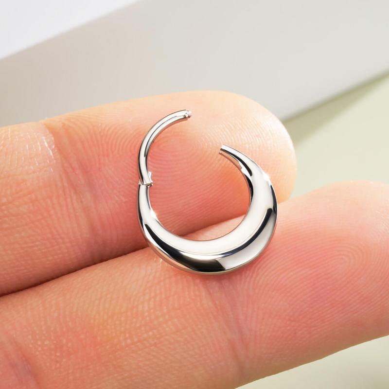 Oufer 16G Chunky Hinged Segment Septum Ring Body Piercing Jewelry