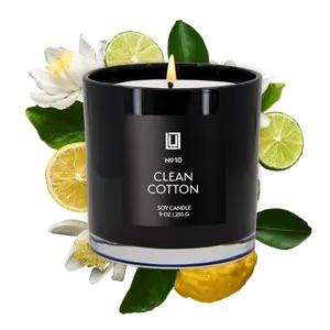 LULU CANDLES Clean Cotton 9 Oz. Jar with 100% Cotton Wick, Slow Burning, No. 10