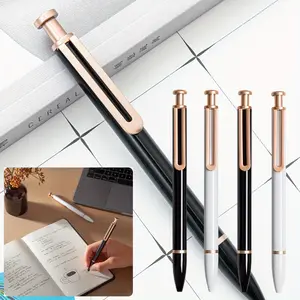 Set of 4 Black and White U Brands Monterey Ballpoint Pens Bold (1.0 mm) Point Black Ink Pens Smooth Writing Gifts for Boys Girls gift box