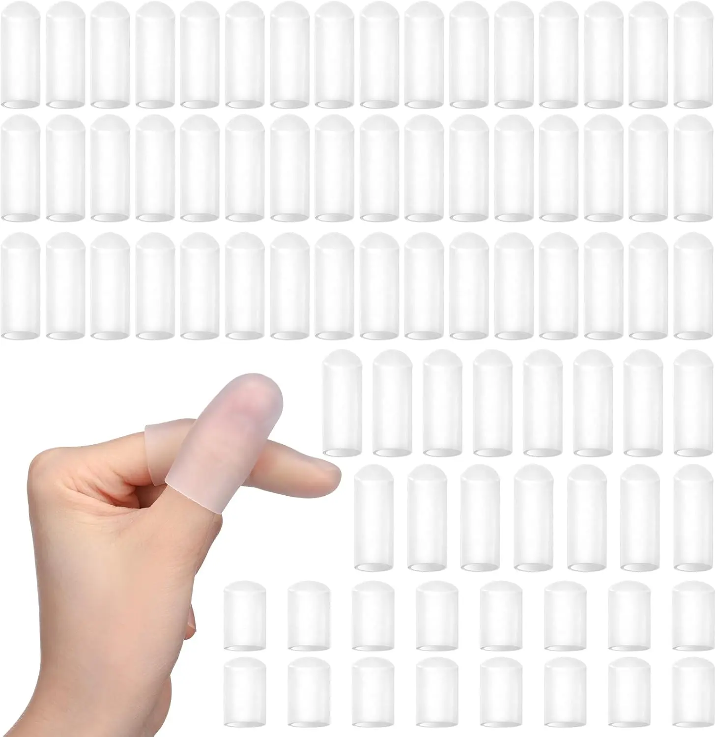 20 Pcs Gel Finger Cots, Silicone Finger Protector Support, Finger Sleeves Thumb Protection for Hand Eczema, Finger Cracking Arthritis