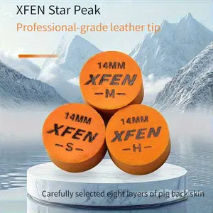 Xfen Leather Cue Tip for Professional Pool Players, 14mm Size, 8 Layers Pigskin Material, Independent Packaging, Ideal for Serious Gamers, Billiard Accessories