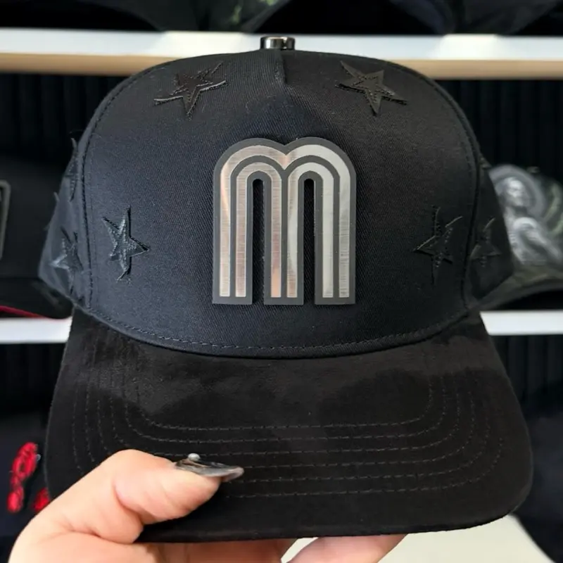 M Hat SnapBack suede visor high quality