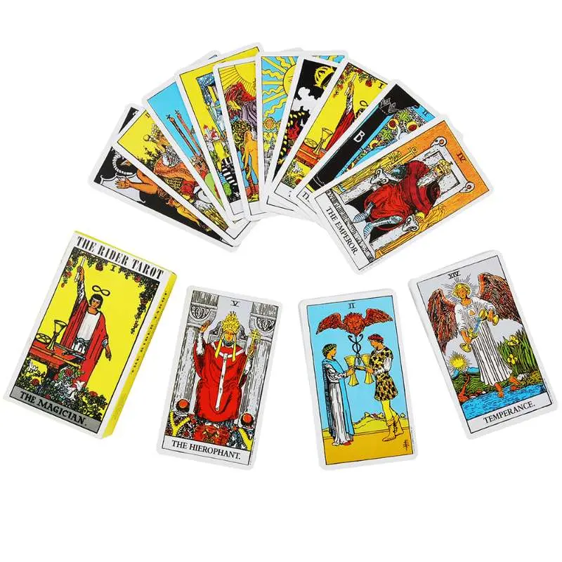 Rider Waite Tarot Card, 1 Box Tarot Card with Guide Book, Tarot Deck, Tarot Card Set, Full English Spanish Version Oracles Deck for Card Games, Cards Games