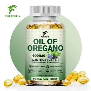 Oregano Oil Softgels - Contains Black Seed Oil, Promotes Digestion and Intestinal Health, Antioxidant, Enhances Immunity - 120 Capsules