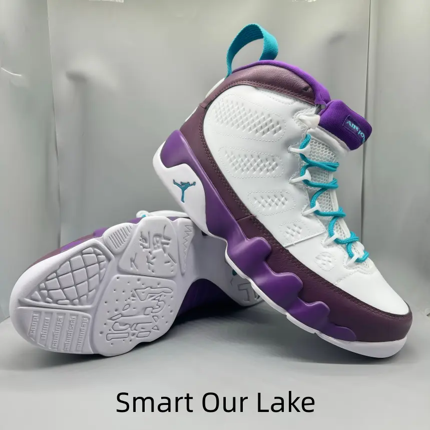Vibrant Purple & White High-Top Sneakers with Teal Accents for Bold Street Style & Eye-Catching Looks