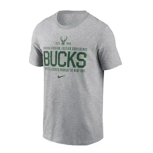 Nike Core Verbiage Grey Milwaukee Bucks T-Shirt