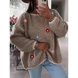 Plus Size - Plus Size - Plus Size, Women'S Oversized Sweater - Long Sleeve Pullover Sweater, Loose Fit Sweater for Fall/Winter, Everyday & Formal Outfits - Women'S Sweater, Winter Wardrobe, Relaxed Silhouette, Cozy Texture, Stylish Top, Casual Wear, Plus