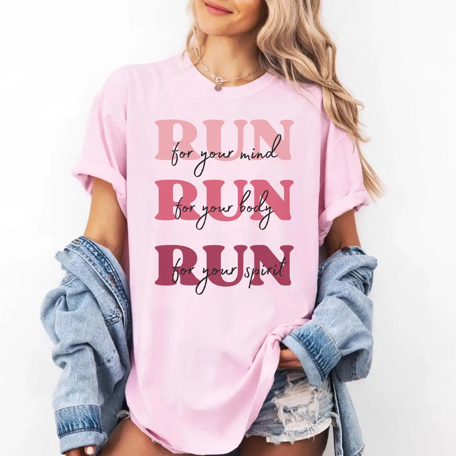 Comfort Colors Run for Your Mind Body Spirit Shirt, Motivational Running Graphic Tee, Fitness Runner T-Shirt, Gift for Runners & Marathon Training Women
