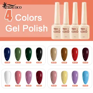 TENCOCO 4PCS Gel Nail Polish Set -15ml Quick Drying Long Lasting Chip Resistant | Resin Water-Based Formula for Women & Girls