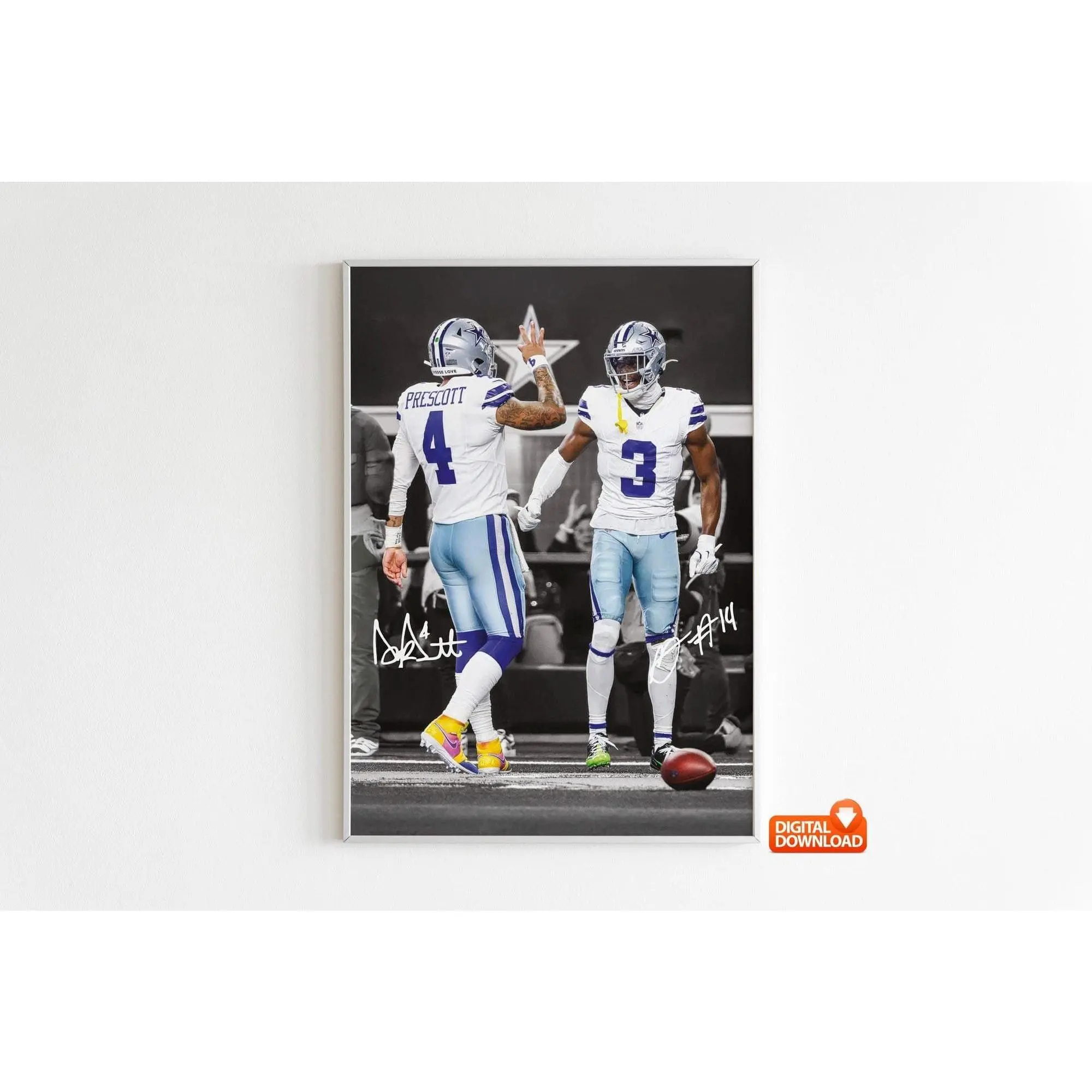 Dak Prescott Poster, George Pickens Poster, Signed Football Poster, Best Gift For Fans( Unframed - Print Only )