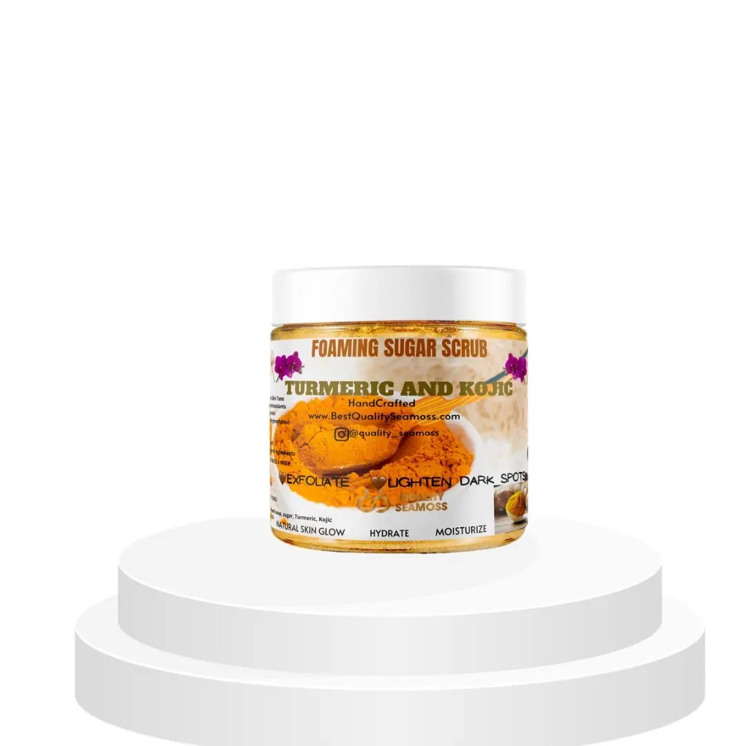 Turmeric Kojic Sugar Scrub Organic Even Skin tone Hydrating (ONLY 12 oz size available, 6 oz is sold out)