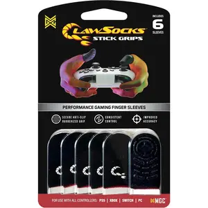 Mobile Gaming Corps ClawSocks Stick Grips Gaming Finger Sleeves Black - 6 Pack