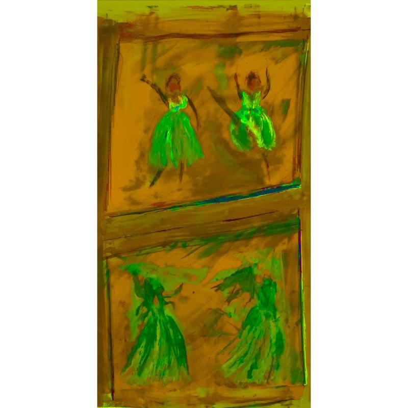 Hollywood Nights, Wall Art Contemporary Silk Painting