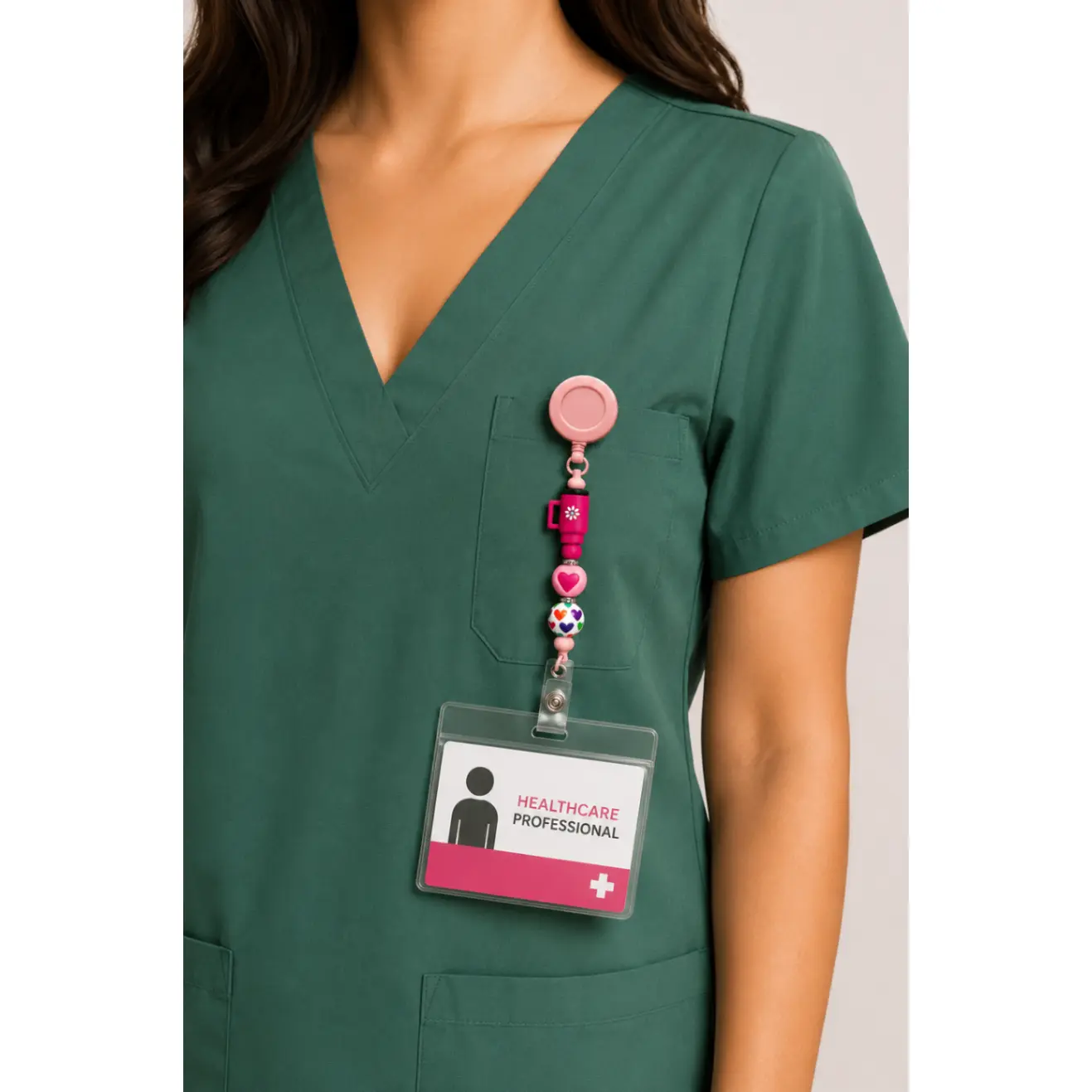 Nurse Squad Goals Badge Reel | Beads of Hope T1D – Handmade Silicone Bead Badge Reel