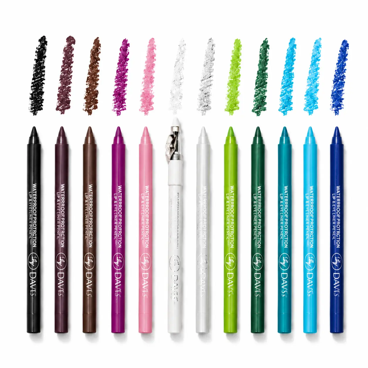 12-Color 2-in-1 Gel Eyeliner & Lip Liner Pencil Cosmetic Set, Waterproof, Long-Lasting, Smudge-Resistant, Smooth Application for Eyes & Lips