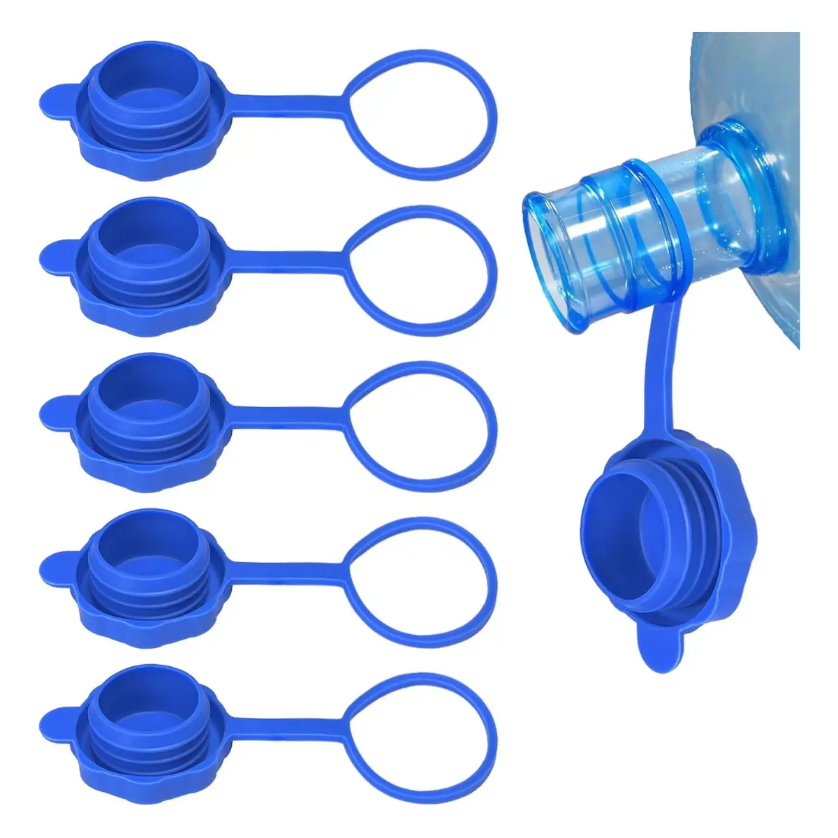 5PCS Reusable 3 & 5 Gallon Water Jug Caps, Non Spill Replacement Lids for 55mm Bottles