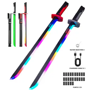【Combo Pack】DKD Cyberpunk SparkBlade 31.5" Lightsaber Toy with Sound & Fog Effects, 7-Color Streaming Lights – Perfect for Cosplay, Photography Props, Sci-Fi Collectors, Home Display & Easter Gifts